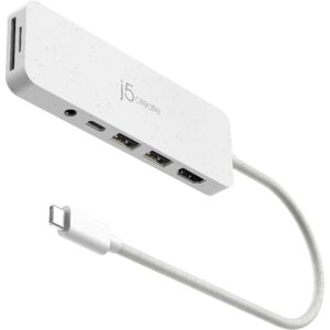 J5create ECO-FRIENDLY USB-C MULTI-PORT HUB WITH POWER DELIVERY JCD373EW-N 4712795087536