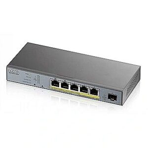 Zyxel GS1350-6HP 6 PORT GIGABIT MANGED CCTV POE SWITCH 60WATT 802.3BT GS1350-6HP-EU0101F 4718937604487