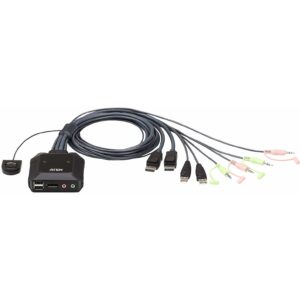 Aten CS22DP 2P USB DP cable KVM Switch CS22DP-AT 4719264645525