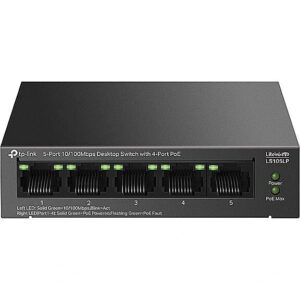 TP-LINK LS105LP 5-Port 10/100 Mbps Desktop Switch with 4-Port PoE LS105LP 4895252504583