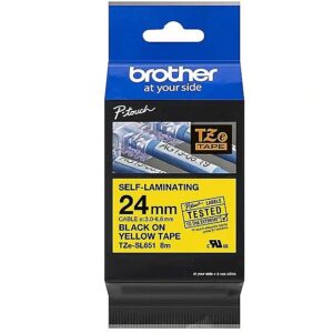 Brother TZESL651 24 MM BLACK ON YELLOW SELF LAMINATE TZESL651 4977766806442