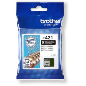 Brother LC-421BK INK BLACK 200 PAGES DCP-J1050DW/J1140DW/MFC-J1010DW LC421BK 4977766810364