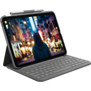 Logitech Case with keyboard Slim Folio for iPad 10th generation UK grey 920-011429 5099206107489