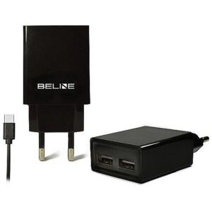 Beline Travel charger 2x USB + USB-C 2A black Beli0010 5900168331266