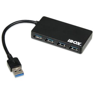 iBOX HUB I-BOX USB 3.0 BLACK 4-PORTS SLIM IUH3F56 5901443052753