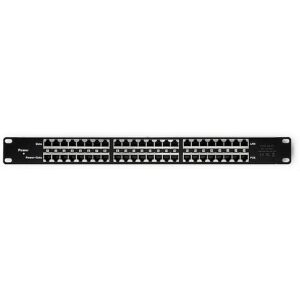 Qoltec 54477 Patch panel RACK| 48V | 24 ports | Passive PoE injector | Black 54477 5901878544779