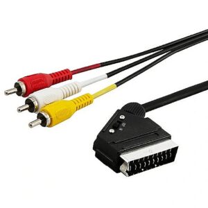 Savio Audio/video SCART – 3xRCA (CINCH) cable 2m CL-133 Black CL-133 5901986044987