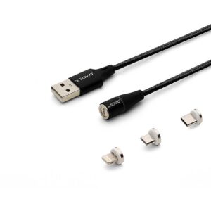 Savio CL-155 USB cable 2 m USB 2.0 USB C Micro USB A/Lightning Black CL-155 5901986046738