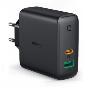 Aukey Wall Charger 2xUSB Power Delivery (1xUSB A+1xUSB C) 5.4A 30W Dynamic Detect PA-D1 PA-D1 5902666661661