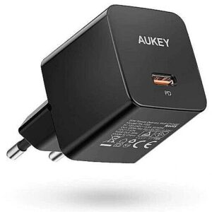 Aukey Mini ładowarka sieciowa PA-Y20S Black 1xUSB-C 20W PD Power Delivery PA-Y20S Black 5902666662583