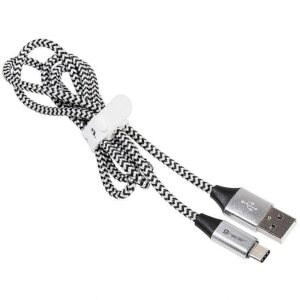 Tracer Cable USB 2.0 wire TYP E-C A Male 1.0m black-silver TRAKBK46265 5907512863336