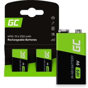 Green Cell Rechargeable Batteries 2x 9V HF9 Ni-MH 250mAh GR18 5907813963063