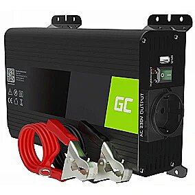 Green Cell Strāvas pārveidotājs Green Cell PRO Car Power Inverter Converter 12V to 230V 300W/ 600W Pure sine INVGC05 5907813963629