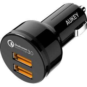 Aukey CC-T8 ultra-fast car charger 2xUSB 3.0 6A 36W + micro USB cable 1m CC-T8 601629297224