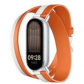 Xiaomi Dual-tone Leather Strap | 140–180mm | White and Orange | Calf Leather