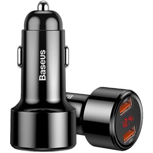 Baseus CCMLC20A-01 Double USB 45W 6A Super Fast Car DC12-24V charger 4.5-20V QC3.0 Black CCMLC20A-01 6953156293212