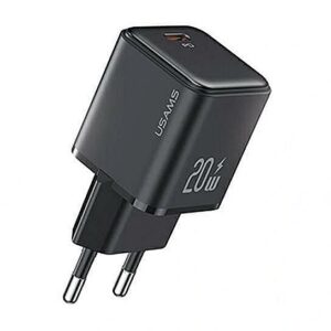 USAMS Charger 1xUSB-C PD 3.0 20W Fast Charging Black USA001279 6958444904894