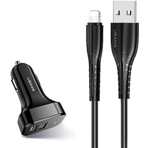 USAMS car charger 2xUSB c13 2.1A lightning black NTU35LC13TZ NTU35LC13TZ 6958444985961