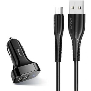 USAMS Car charger 2xUSB C13 2.1A microUSB black NTU35MC13TZ NTU35MC13TZ 6958444985978