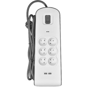 Belkin BSV604ca2M antyprzepięciowa 6 gniazd 2.4A USB 650J 2m BSV604ca2M 745883643592