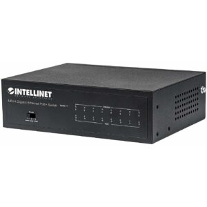 Manhattan INTELLINET 561204 8-Port PoE+ Gigabit Switch 8 x PoE Ports IEEE 802.3at/af Power-over-Ethernet PoE+/PoE confirm 60W Desktop 561204 766623561204