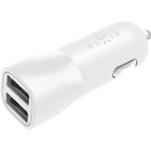 Fixed Car Charger Dual White