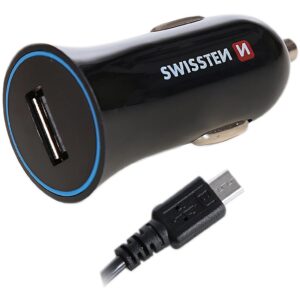 Swissten Premium Car charger 12 / 24V / 1A whit Micro USB Cable 1