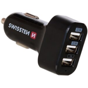 Swissten Tripple Premium Car charger USB 2.1A + 2.1A + 1A Black SW-CCH-TRI5.2A-B 8595217440593