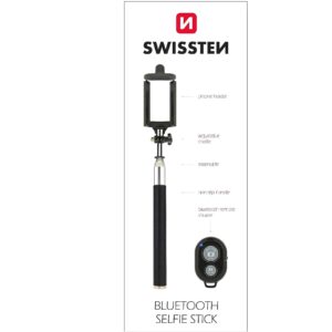 Swissten Bluetooth Selfie Stick For Mobile Phones and Cameras With Remote Control Black SW-SELF-B-B 8595217443532