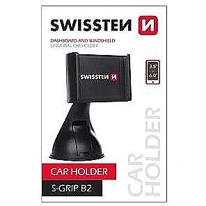 Swissten S-GRIP B2 Premium Universal Window Holder with 360 Rotation For Devices 3.5&apos;- 6.0&apos; inches Black SW-CH-B2-B 8595217444010