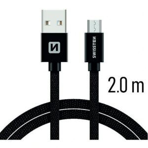 Swissten Textile Quick Charge Universal Data and Charging Cable USB-A to microUSB