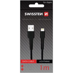 Swissten Basic Fast Charge 3A Lightning Data and Charging Cable 1m SW-BA-LIGH-3A-1M-BK 8595217466227