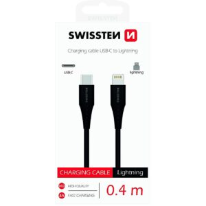 Swissten Basic Universal Quick Charge 3.1 USB-C to Lightning Data and Charging Cable 0.4m Black SW-QU-TYPCLIGHT04M-BK 8595217471900