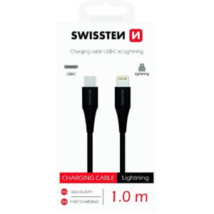 Swissten Basic Universal Quick Charge 3.1 USB-C to Lightning Data and Charging Cable 1m Black SW-QU-TYPCLIGHT1M-BK 8595217471917