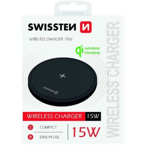 Swissten 15W Wireless charger with USB-C 1.5m cable Black 22055504 8595217475168