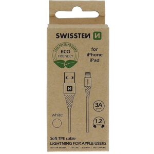 Swissten Eco Friendly Fast Charge 3A Lightning Data and Charging Cable 1.2m 71502301ECO 8595217475649