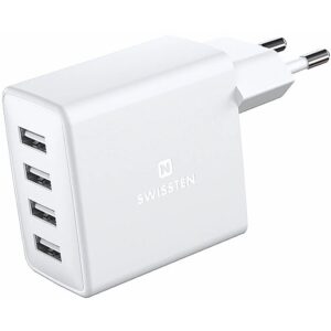 Swissten Smart IC Premium Travel Charger 4 x USB 4A / 20W With Automatic Optimal Power Charging 22053100 8595217476622