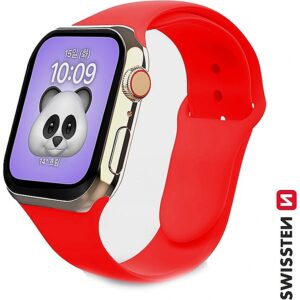 Swissten Silicone Band for Apple Watch 1/2/3/4/5/6/SE / 38 mm / 40 mm / Red 46000102 8595217477094