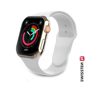 Swissten Silicone Band for Apple Watch 1/2/3/4/5/6/SE / 42 mm / 44 mm / White 46000114 8595217477162