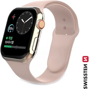 Swissten Silicone Band for Apple Watch 1/2/3/4/5/6/SE / 42 mm / 44 mm / Pink 46000115 8595217477179