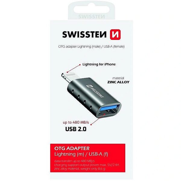 Swissten OTG Adapter Lightning to USB Connection 55500300 8595217478909