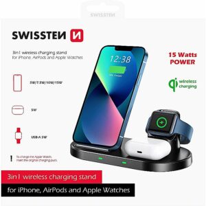 Swissten Wireless Charger 3in1 Stand 15W 22055509 8595217479128