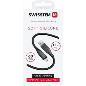 Swissten Soft Silicone Data Cable Usb / Lightning 1.5 M / 60w 71533010 8595217481473