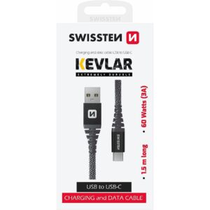 Swissten Kevlar Data Cable Usb / Usb-C 1.5 M 71541010 8595217481497