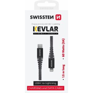 Swissten Kevlar Data Cable Usb-C / Lightning 1.5 M 71544010 8595217481527