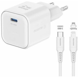 Swissten Travel Charger GaN USB-C 35W PD + Data Cable USB-C - Lightning 1.2m 22070240 8595217484467