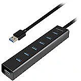 Axagon HUE-SA7BP 7x USB3.0 ALU Charging Hub Incl. AC Adapter