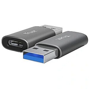 Trust Adapteris Trust Calyx USB-C to USB-A 2 pack Black 25573 8713439255737