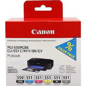 Canon PGI-550/CLI-551 PGBK/C/M/Y/BK/GY Multi Pack 6496B005 8714574623207