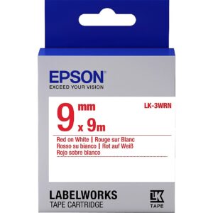 Epson TAPE LK-3WRN STD RED/WHT 9/9 LK-3WRN RED/WHITE 9MM (9M) C53S653008 8715946611198